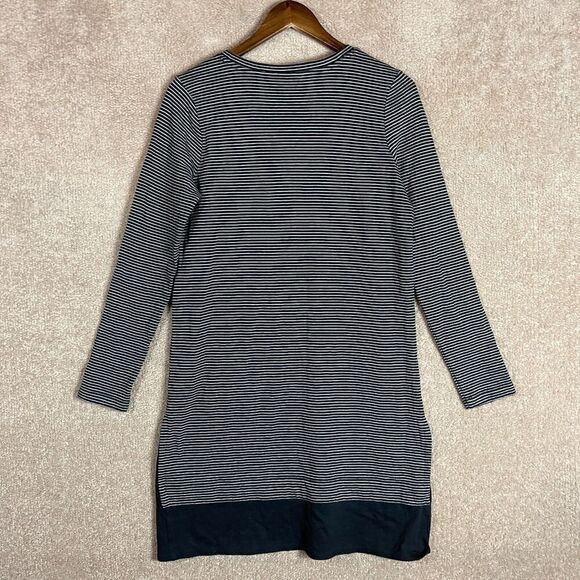 J. Jill Tunic Dress Size Small Black Long Sleeve Stripe Pullover Knit Cotton - Picture 8 of 9
